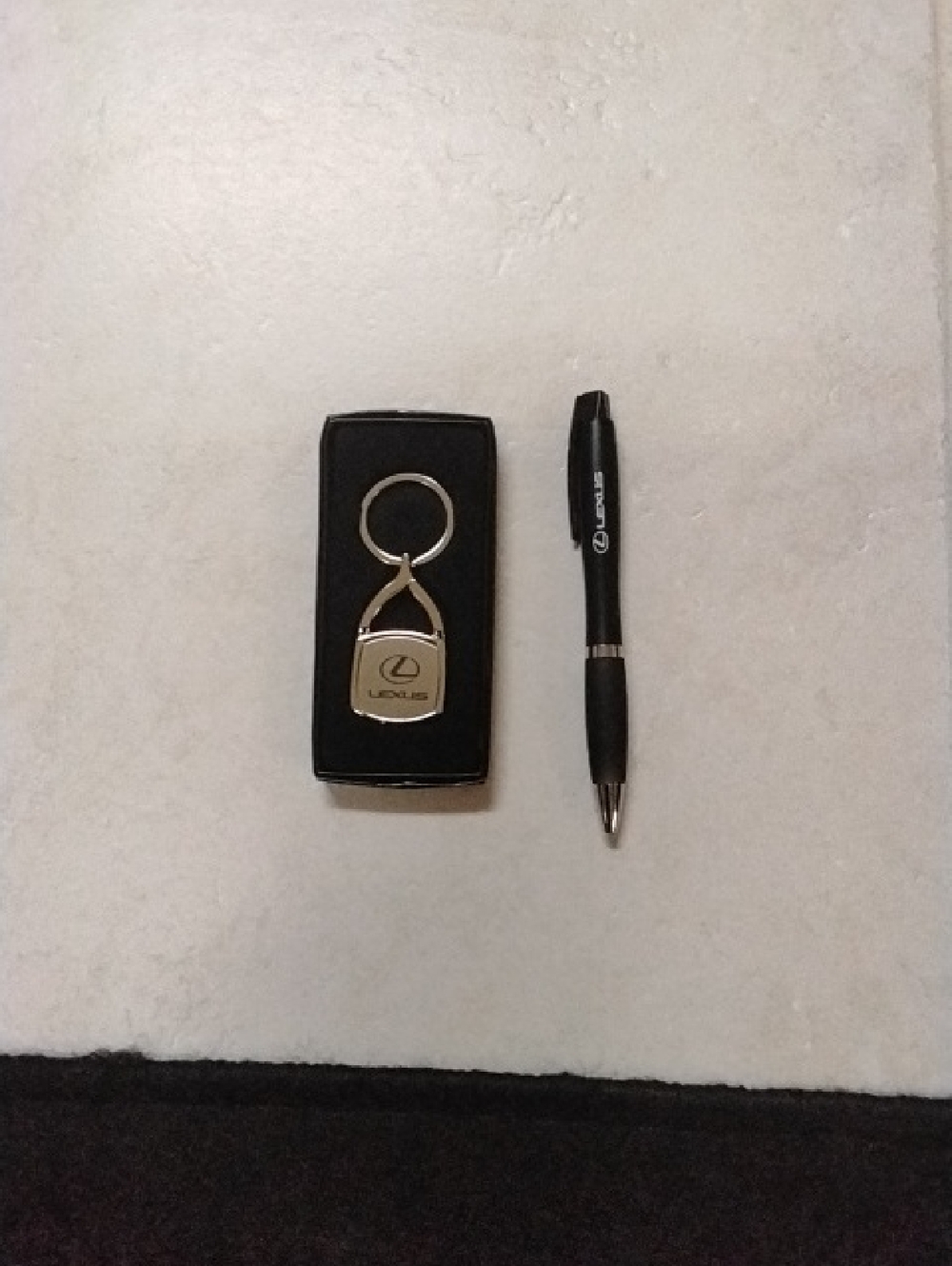 Lexus Black Key Fob with Silver Logo Keychain